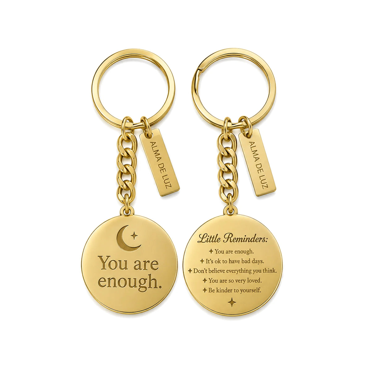 You Are Enough Keychain — Gold